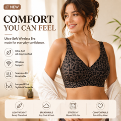 🏆Super Firming Leopard Print Jelly Bra | Women Wirefree Bras 👍No More Sagging Breasts