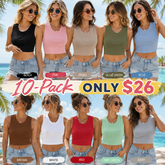 Women Everyday Basic Ribbed Built-in Bra Tank