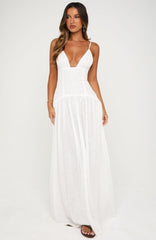 Sultry Shore Broderie Maxi Dress Off White
