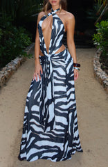 Tropic Isla Maxi Dress Blurred Noir