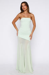 Sending My Best Strapless Maxi Dress Matcha